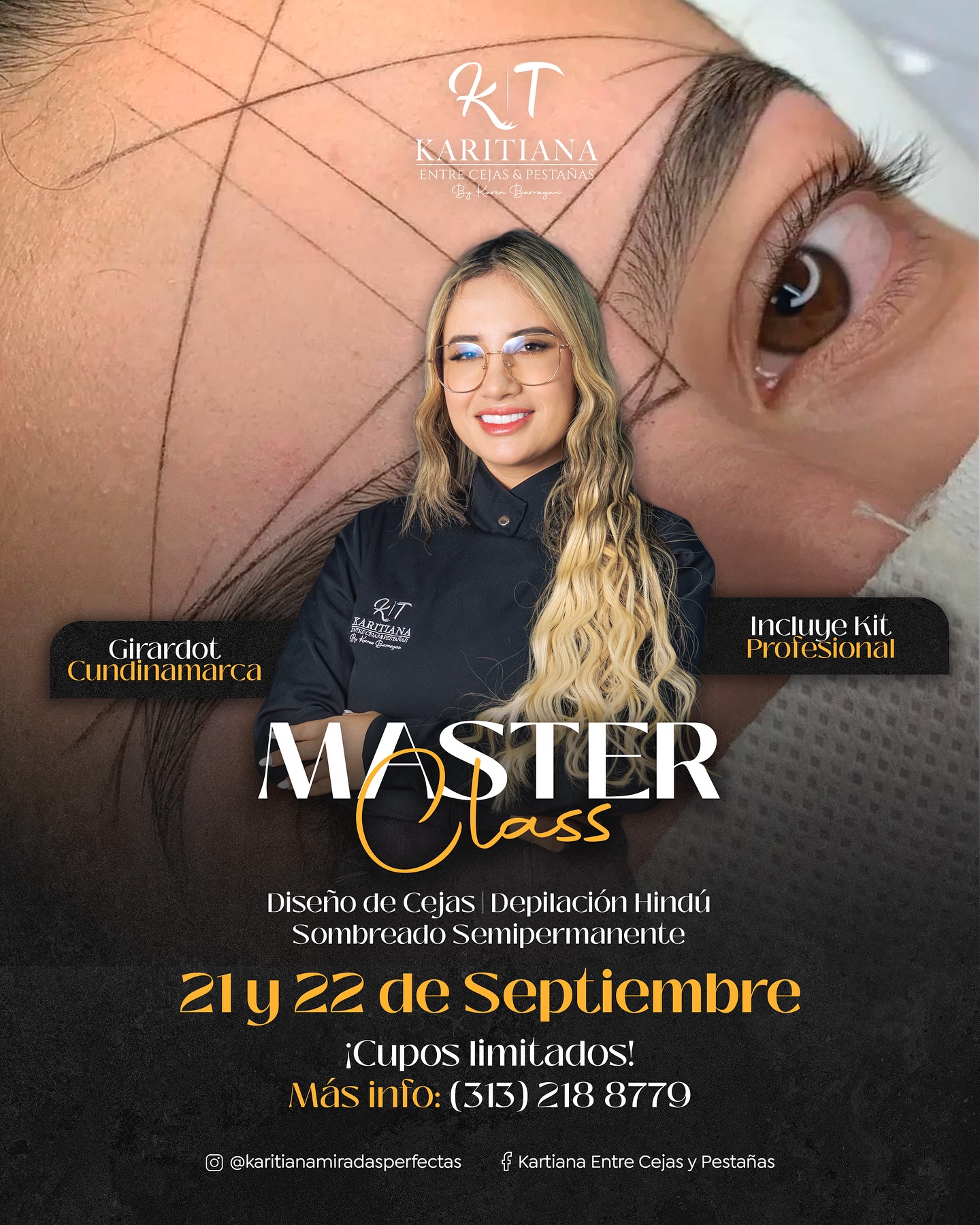 MasterClass Karitiana - Entre Cejas y Pestañas (incluye kit profesional)